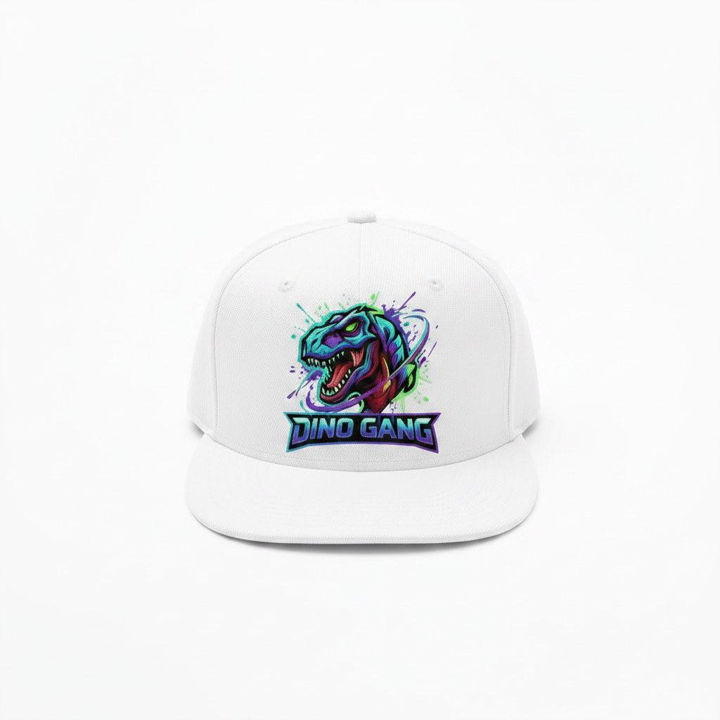 Dino Gang White Snapback Hat