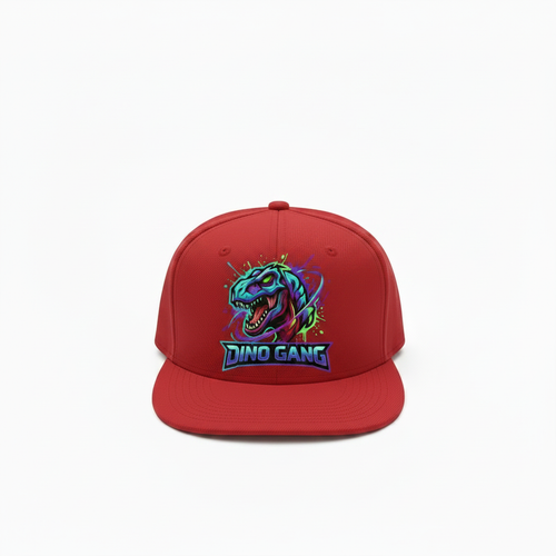 Dino Gang Red Snapback Hat